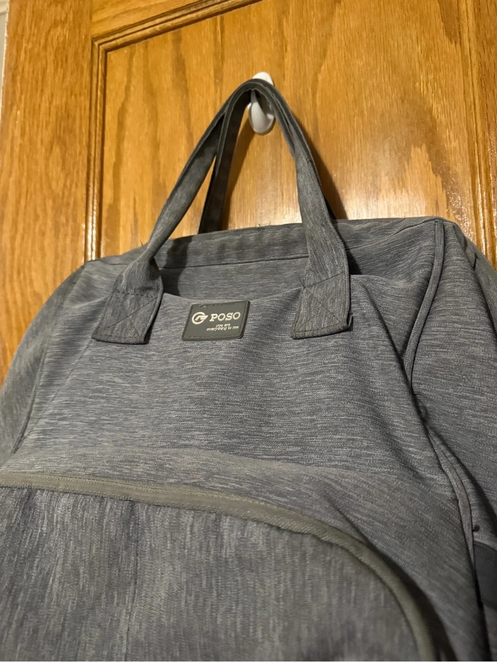 POSO Diaper Bag Backpack for Baby Care, Large Gray Tote Bags